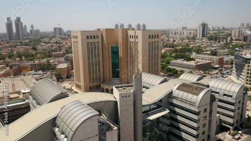 Beer Sheva city center, Israel, 4k aerial drone skyline view photo