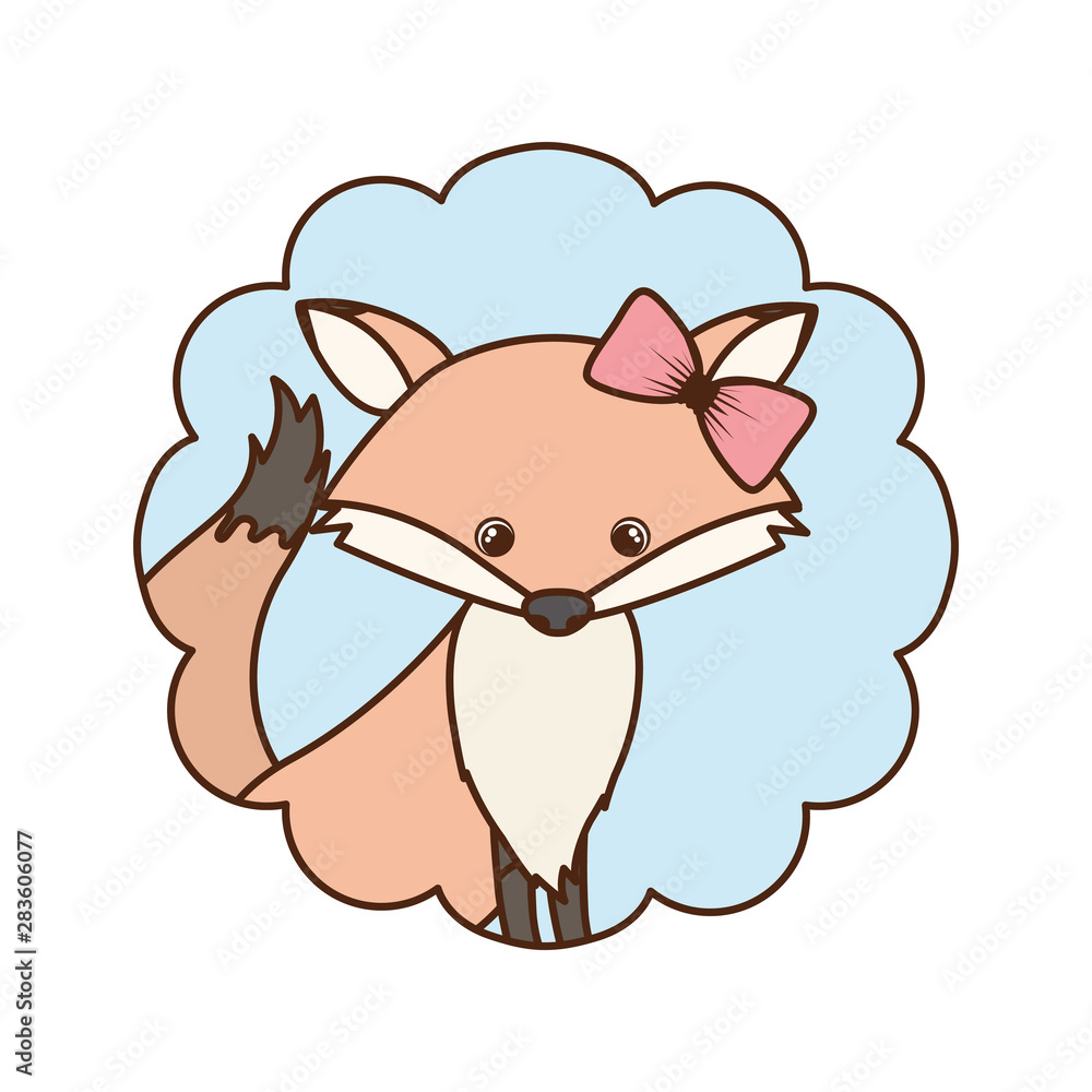 cute and adorable fox with frame cute and adorable fox with frame
