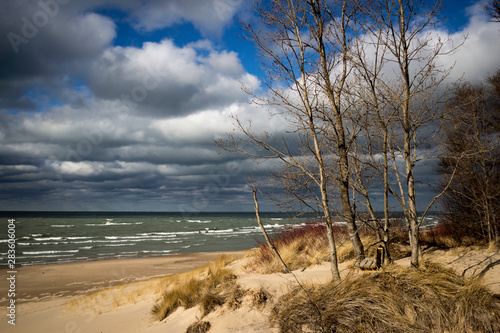 Fototapeta Naklejka Na Ścianę i Meble -  Windy view of Lake Michigan