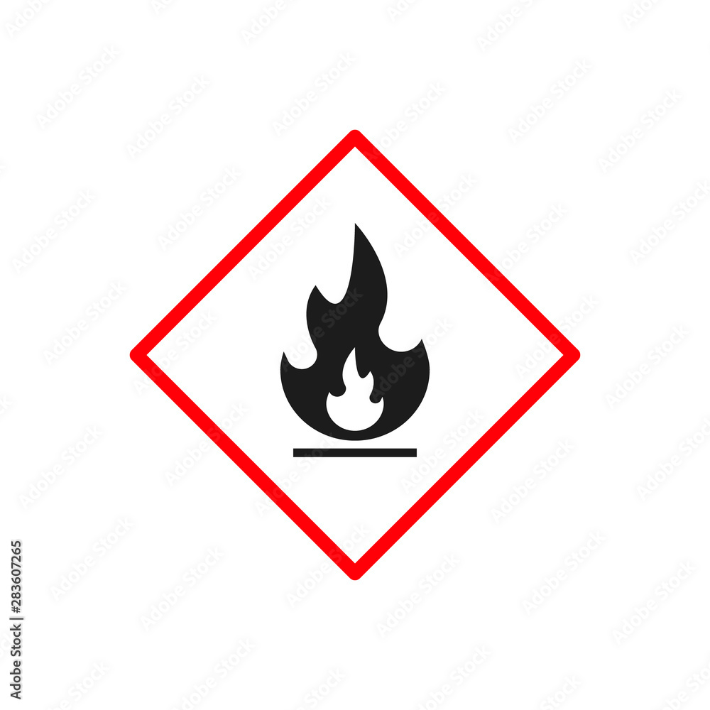 Flammable sign, flame pictogram vector isolated icon Flammable sign, flame pictogram vector isolated icon