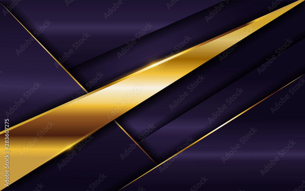 luxurious dark purple background with golden lines combination. elegant modern background.