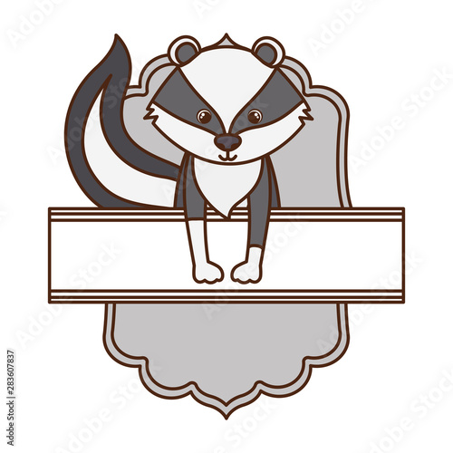 cute and adorable skunk with frame