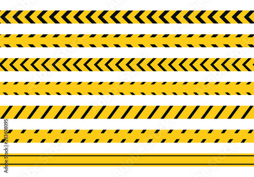 Yellow stripes. Police line. Vector illustration