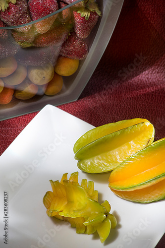 delicious raw carambole Averrhoa fruit on the table