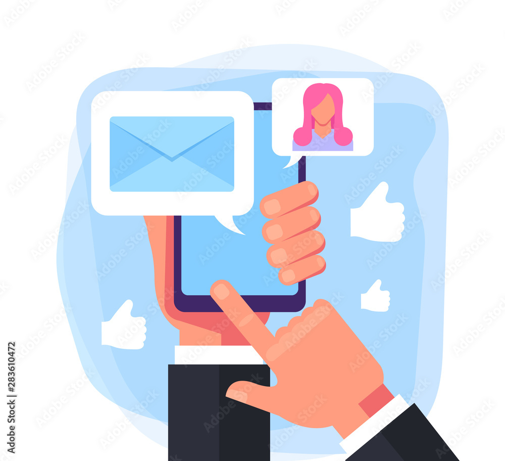 Online chatting communication concept. Vector flat cartoon graphic design illustration Online chatting communication concept. Vector flat cartoon graphic design illustration