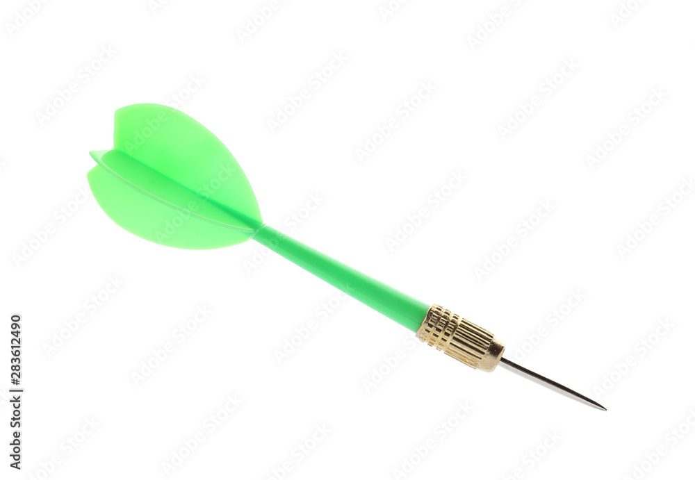 Single sharp green dart isolated on white Single sharp green dart isolated on white