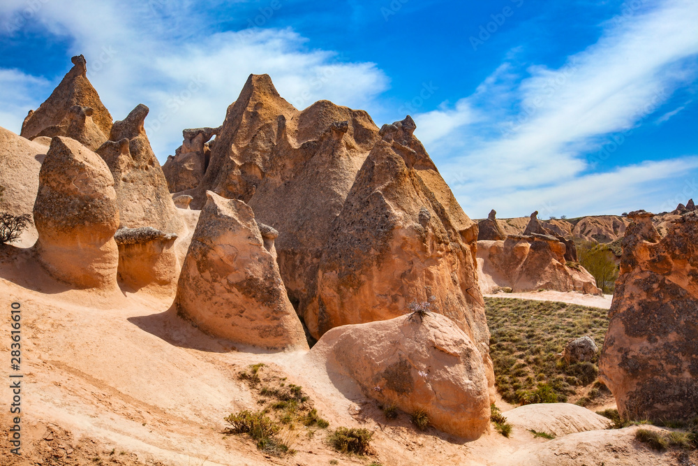 Stone formations  in Cappadocia Turkey