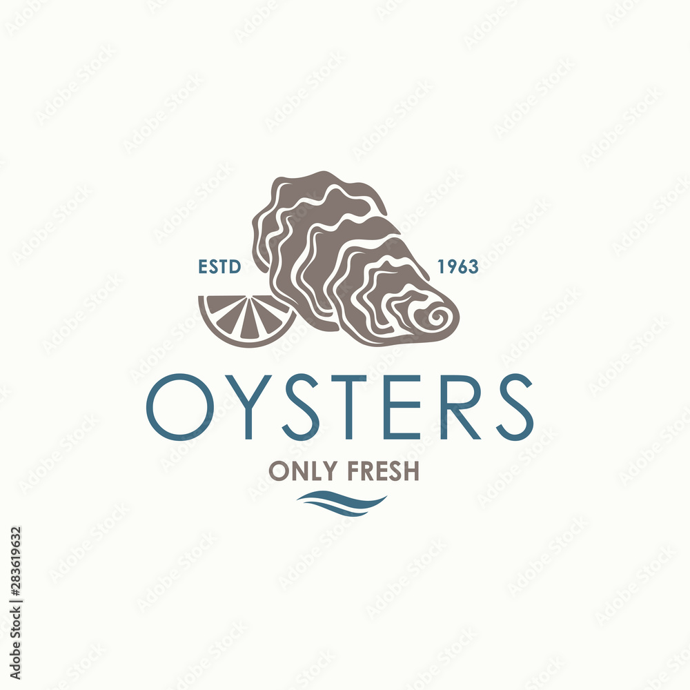 custom made wallpaper toronto digitallabel of fresh oyster shell and lemon isolated on light background