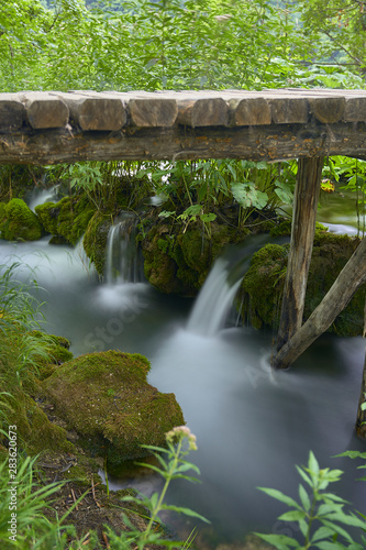 Plivitce National park in Croatia. Long exposure waterfall
