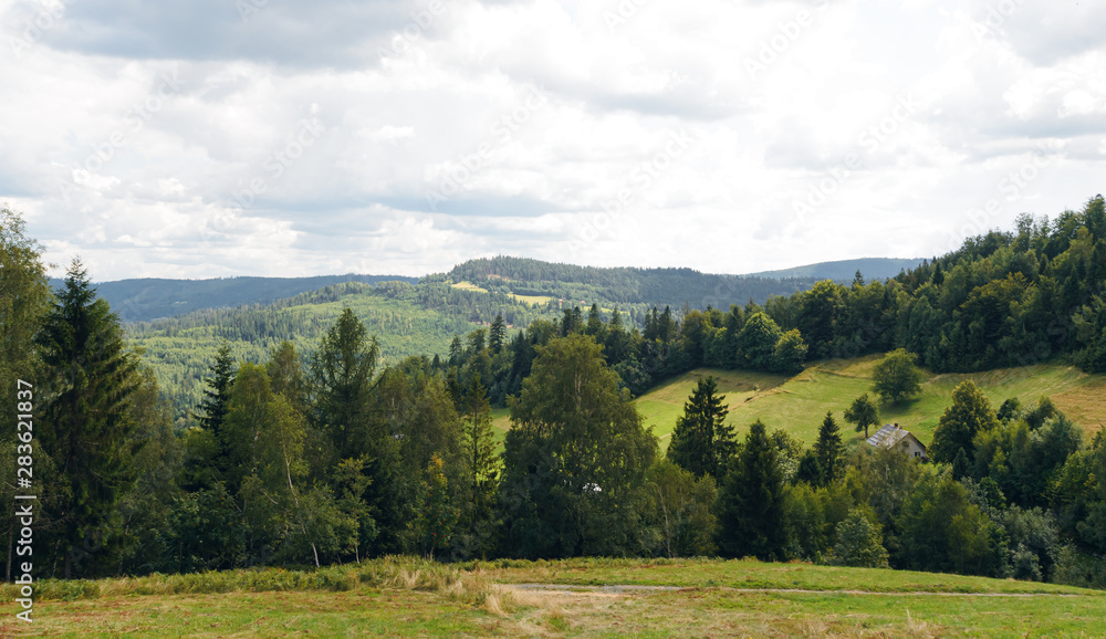 hills of Polish Beskids in summer day hills of Polish Beskids in summer day