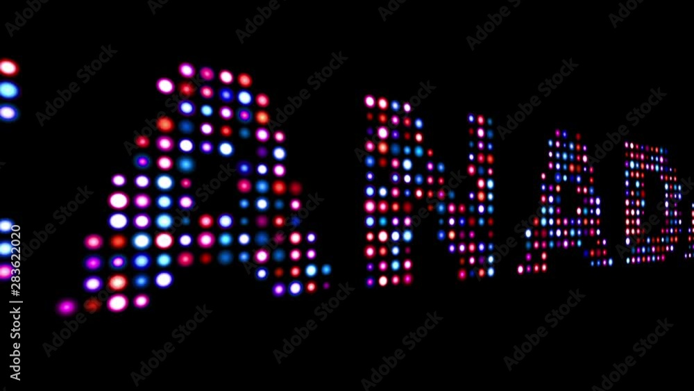 Canada led text isolated on black Canada led text isolated on black