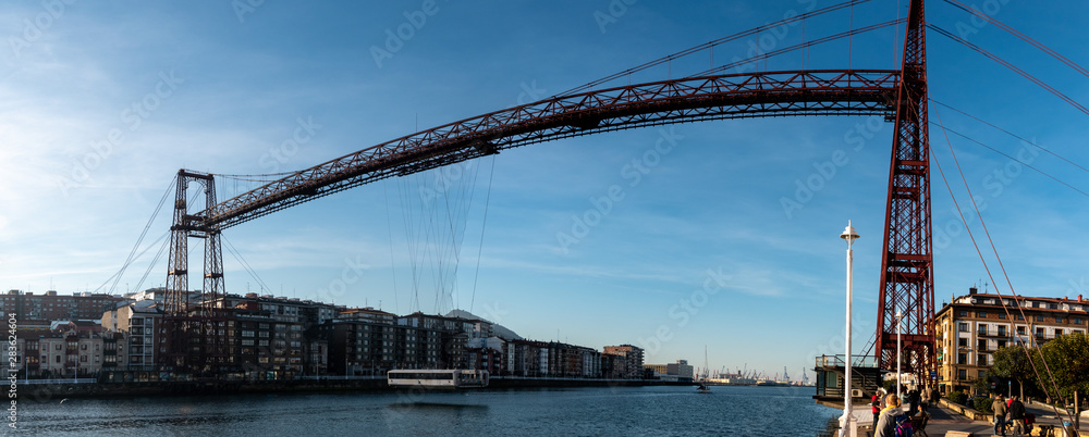 The Vizcaya Bridge in Bilbao, Spain and one of the few remaining transporter bridges in the world