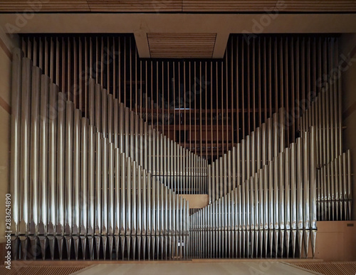 Bild auf Leinwand church pipe organ keyboard instrument