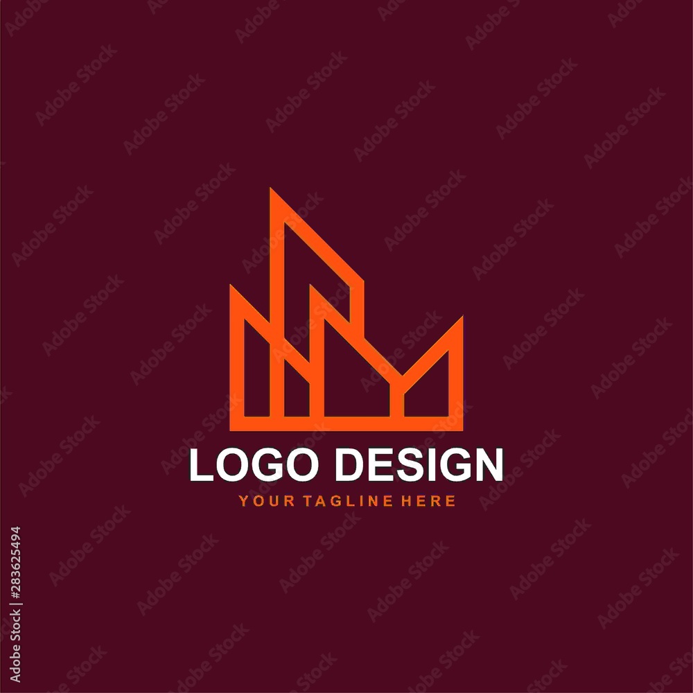 Architectural logo design vector. Real estate line logo design. Home abstract illustration. Architectural logo design vector. Real estate line logo design. Home abstract illustration.