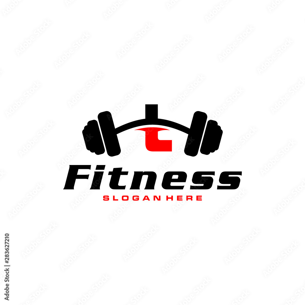 Letter L Logo With barbell. Fitness Gym logo. fitness vector logo design for gym and fitness.