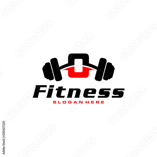 Letter O Logo With barbell. Fitness Gym logo. fitness vector logo design for gym and fitness.