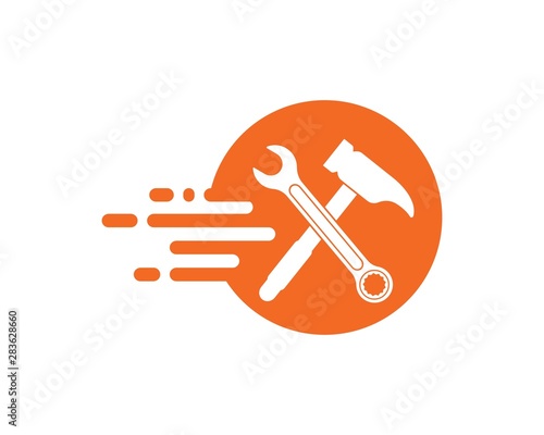 hummmer icon of house build and renovation vector illustration