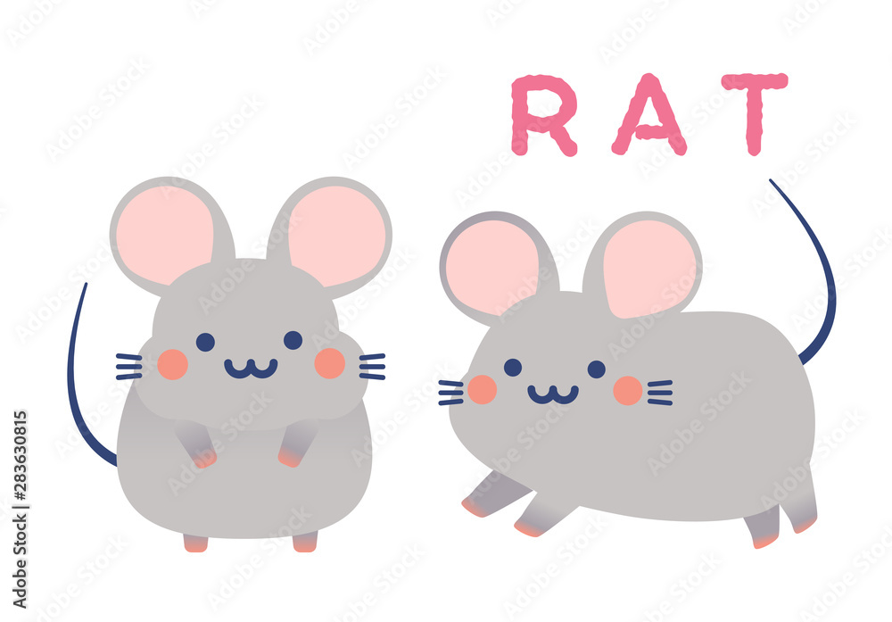 cute tiny rat character design vector cute tiny rat character design vector