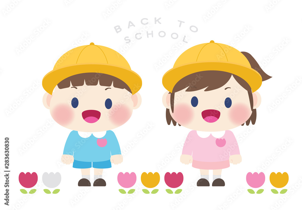 cute happy elementary student back to school vector cute happy elementary student back to school vector
