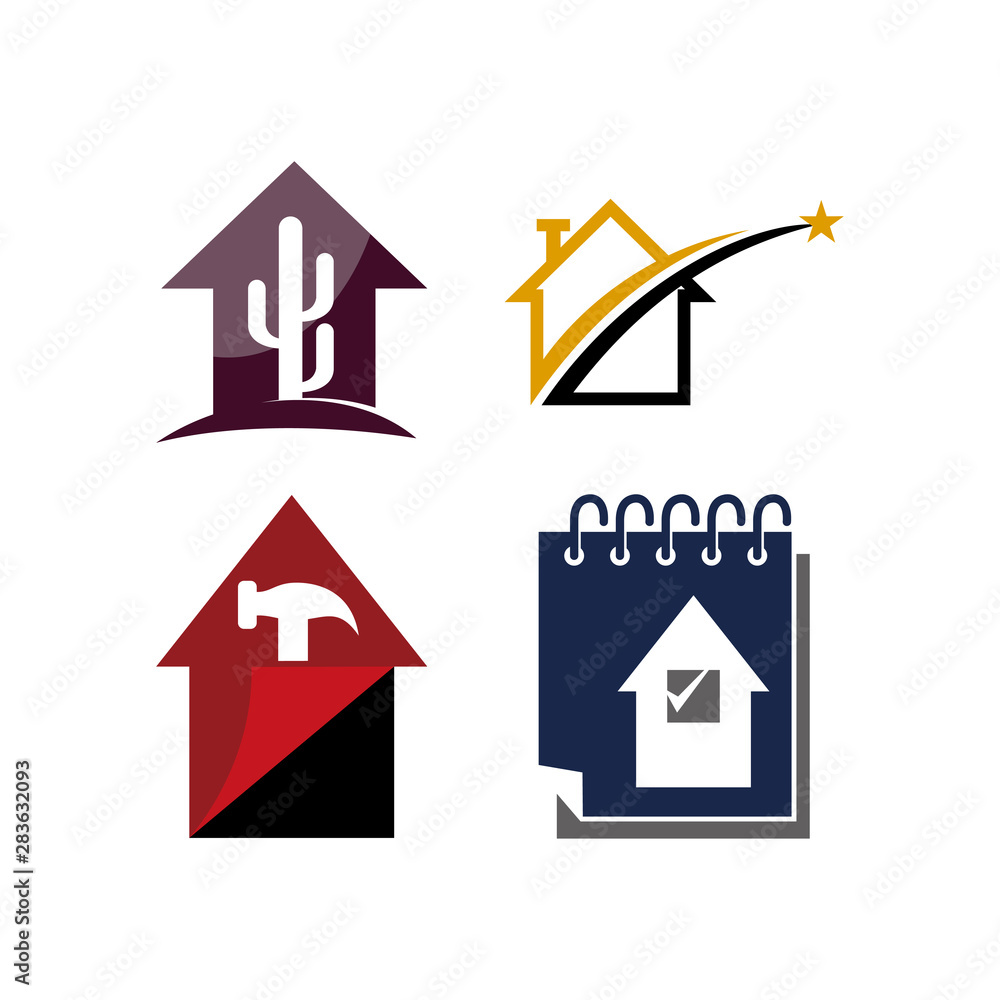 Real Estate Home Property Design Template Vector Set Real Estate Home Property Design Template Vector Set
