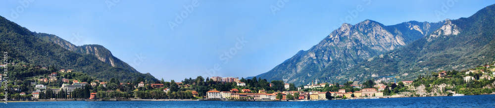 Lecco panorama. mountains and lake