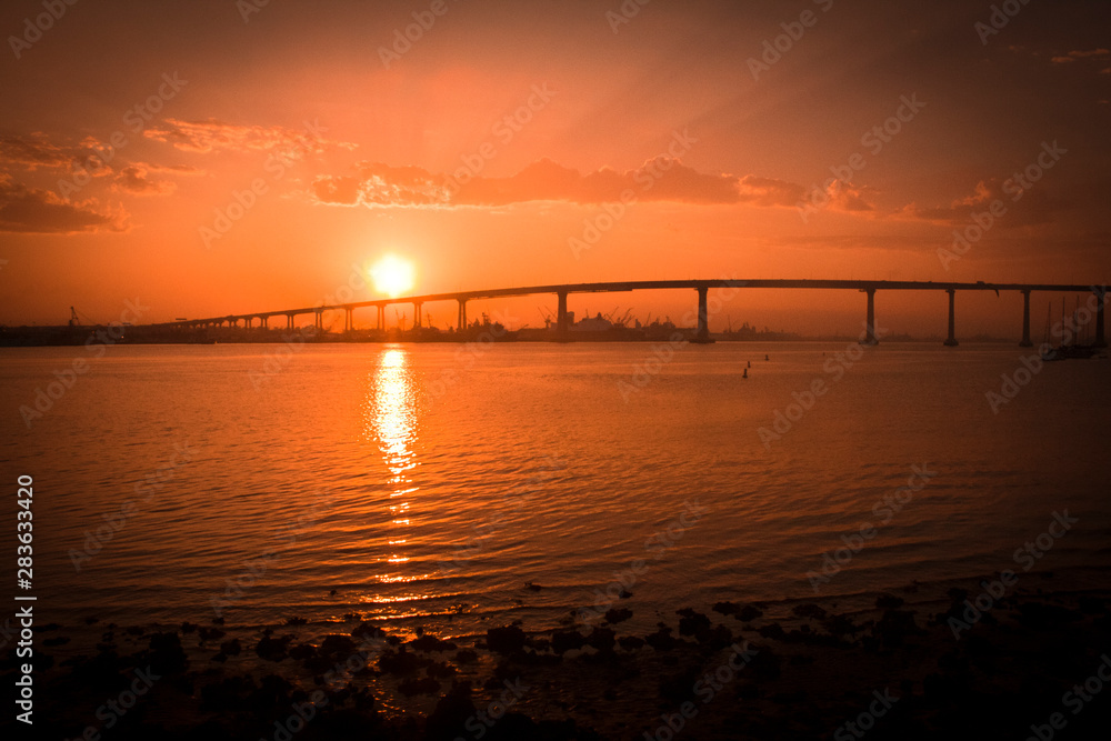 bridge at sunset 