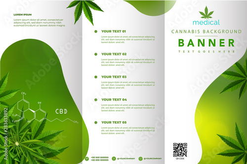 Cannabis or marijauna medical Brochure design.