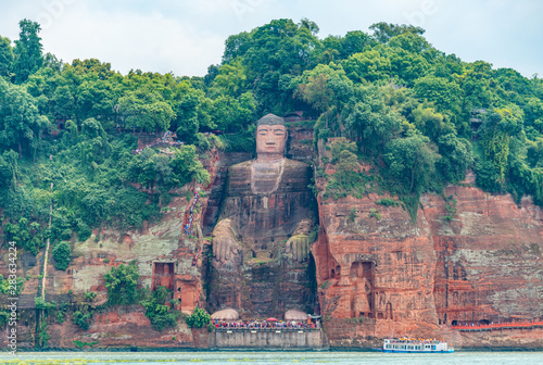 Beautiful scenery in the Great Buddha Scenic Area of Leshan, Sichuan Province, China photo