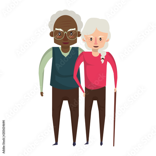 grandparents senior old people cartoon