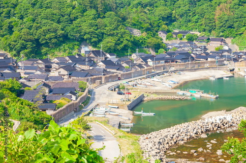 間垣の里大沢漁港の風景、石川県輪島市大沢町にて