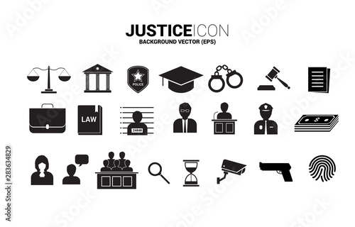 Justice and investigation icon. Background Concept of crime and law system