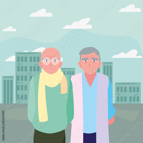 happy grandparents day flat design