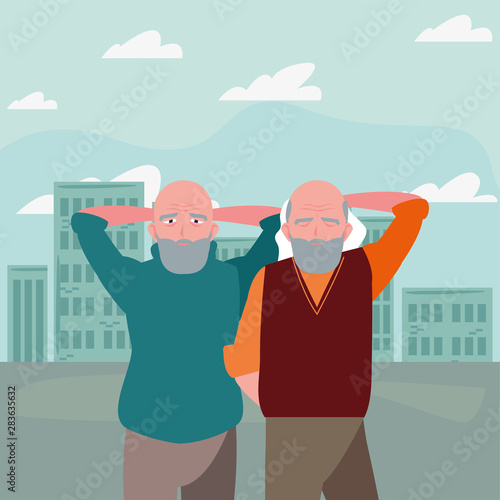 happy grandparents day flat design