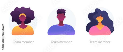 User personal profile faceless characters set. Dark skin employees, multicultural corporate workers portraits. Team member, avatar metaphors. Vector isolated concept metaphor illustrations