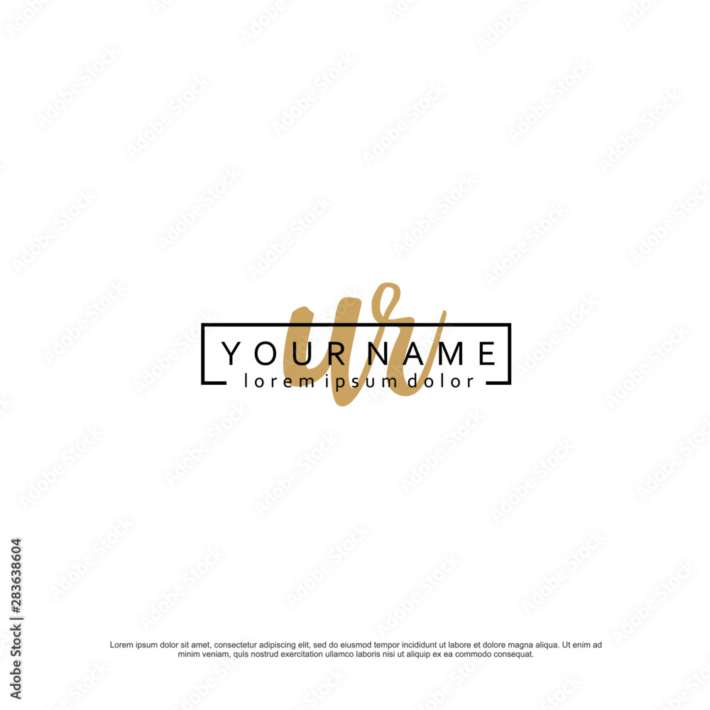 Initial U R UR elegant logo template vector Initial U R UR elegant logo template vector