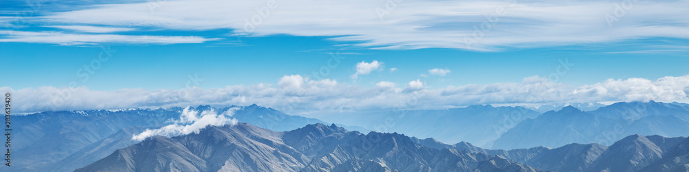 mountains and blue sky landscape banner background