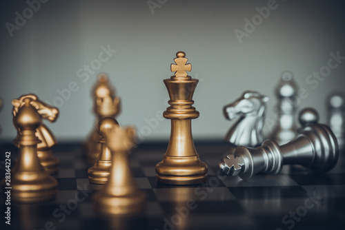 King chess battle on chessboard
