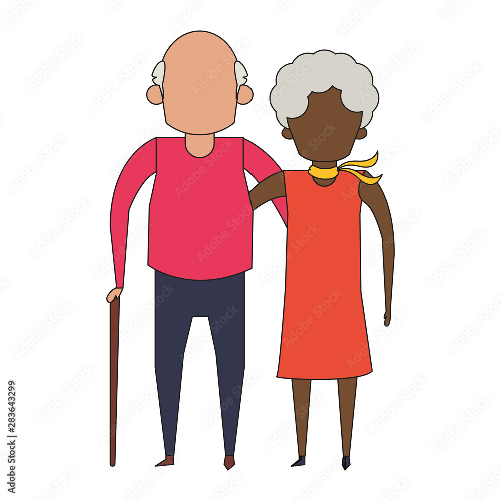 grandparents senior old people cartoon faceless grandparents senior old people cartoon faceless
