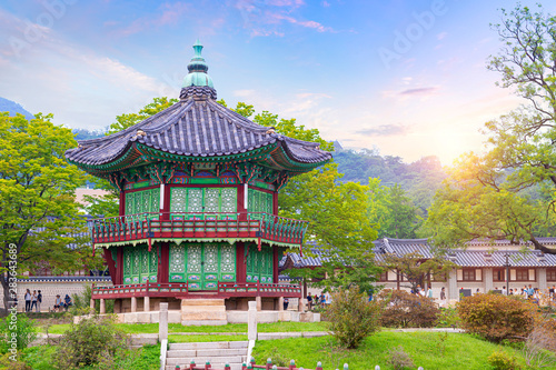 Photography Gyeongbokgung palace, Hyangwonjeong Pavilion,  South Korea
