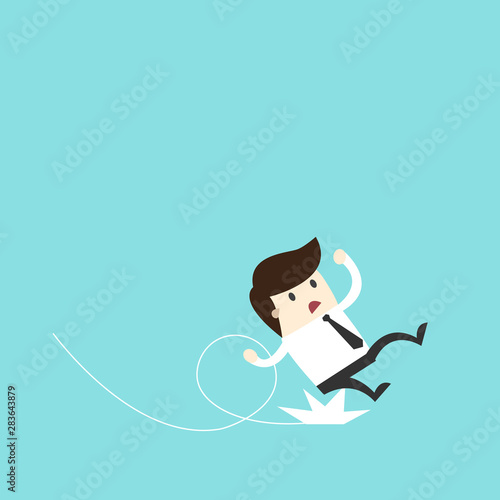 businessman falling on wet floor