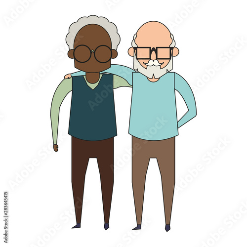 grandparents seniors old grandfathers cartoon faceless