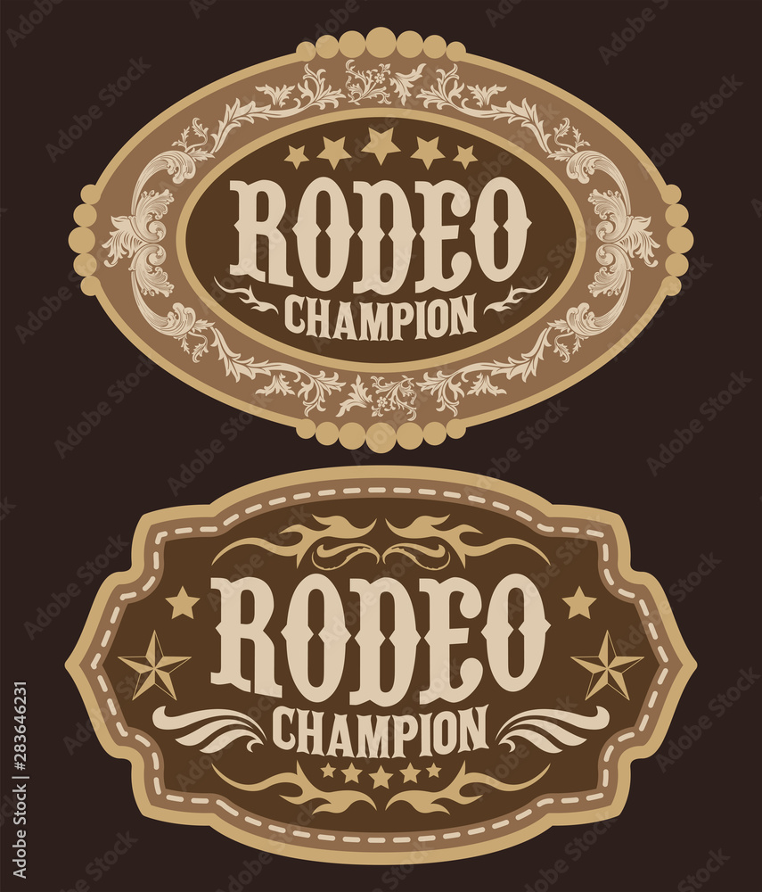 Rodeo Champion Cowboy belt buckle vector design Stock Vector | Adobe Stock