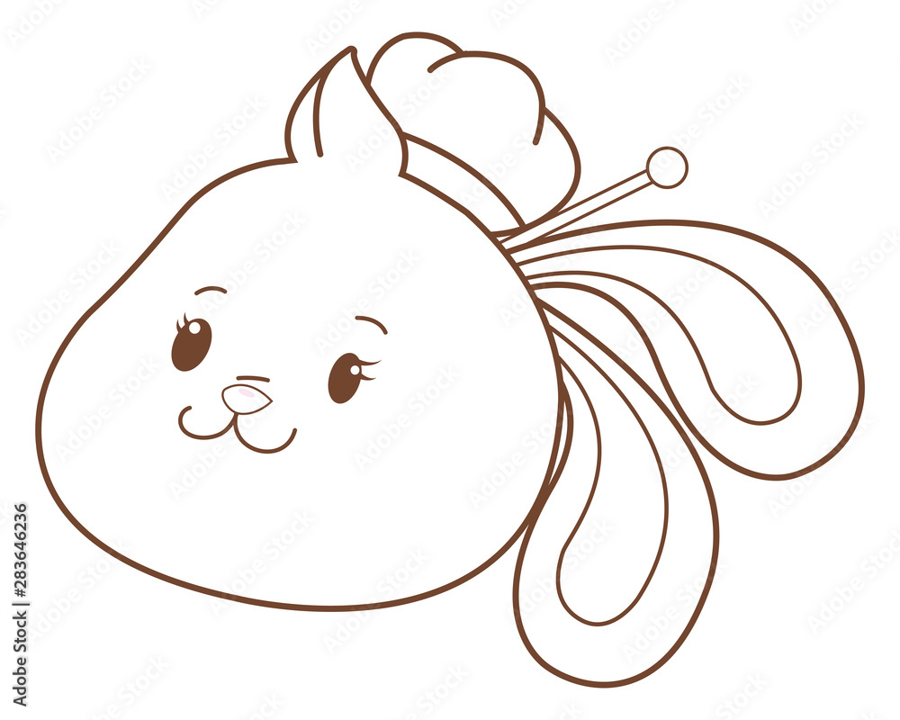 Obraz premium Mid autumn rabbit face cartoon in black and white
