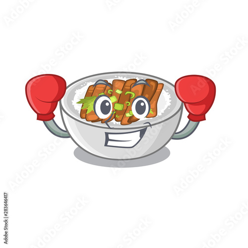 Boxing donburi isolated with in the mascot