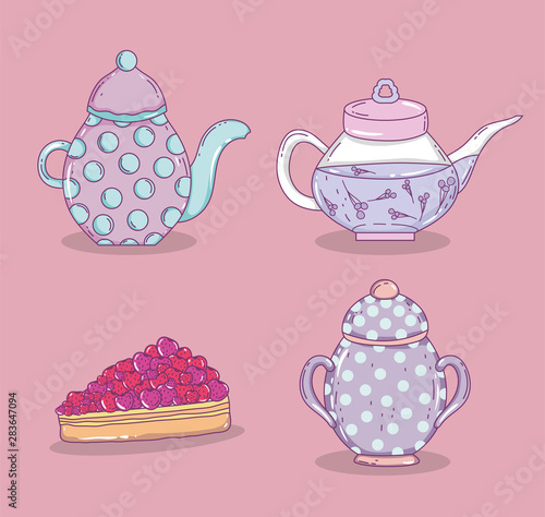 tea time sketch flat design