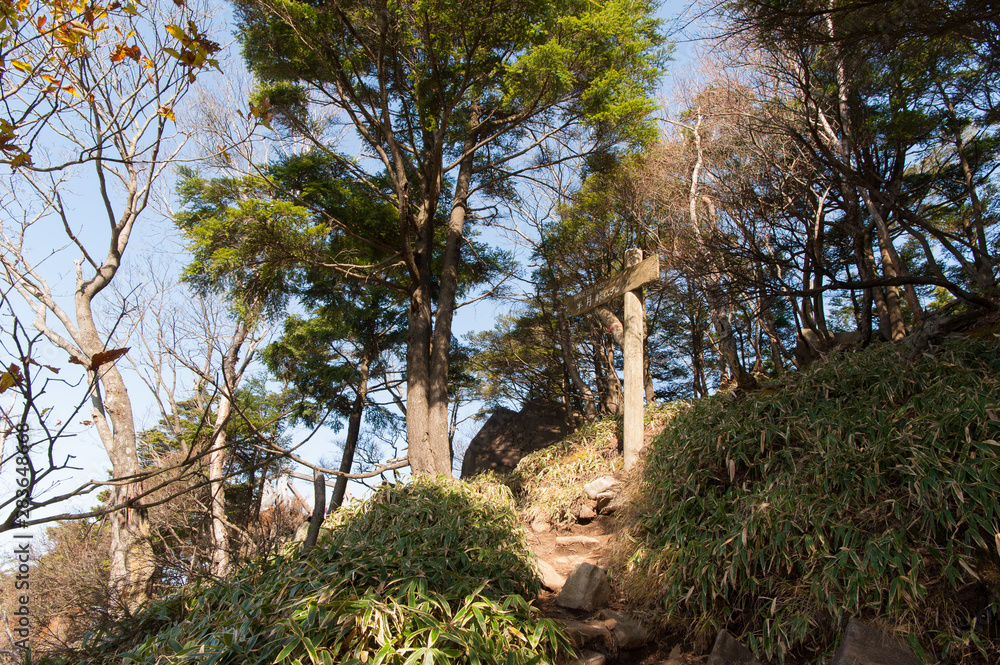 Hiking in the beautiful Mount Nantai and Lake Chuzenji in autumn season, Nikko, Japan Hiking in the beautiful Mount Nantai and Lake Chuzenji in autumn season, Nikko, Japan