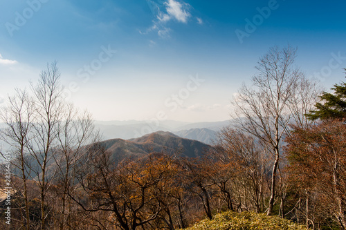 Hiking in the beautiful Mount Nantai and Lake Chuzenji in autumn season, Nikko, Japan