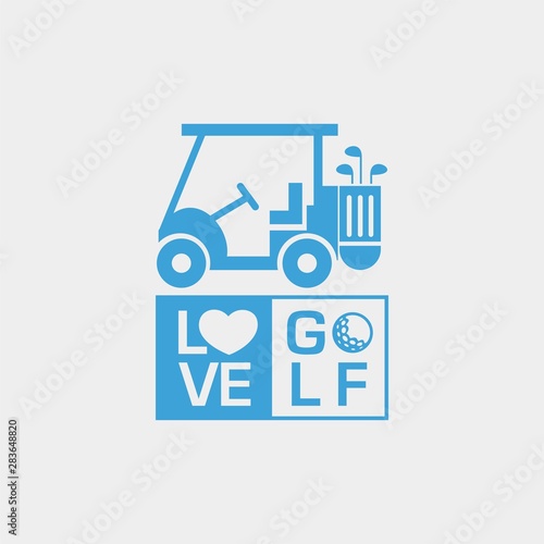 Love Golf flat Logo design. Editable EPS file. Vector illustration-07