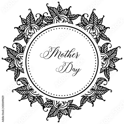 Crowd of flowers  with design unique frame  ornate of card mother day. Vector