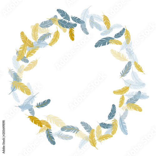 Flying feather elements airy vector design.